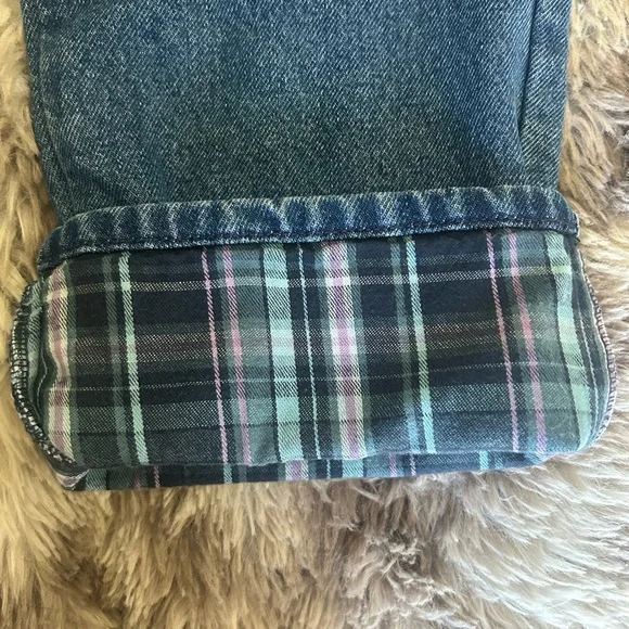 LL Bean flannel lined Straight Leg Jeans - Picture 5 of 5